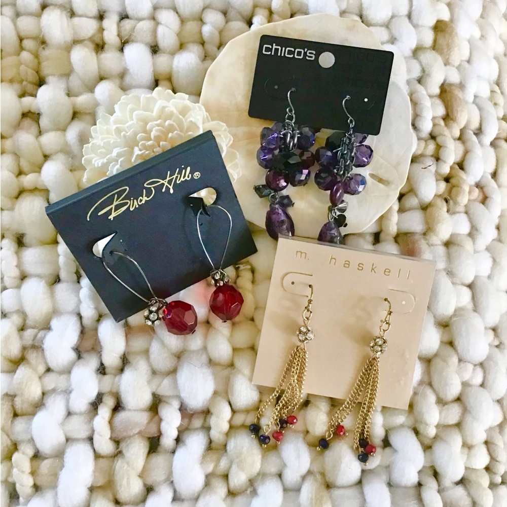 Chicos, Birch Hill Fashion Earrings Bundle of 3, NWT